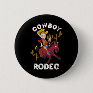 Funny Bull Reittier Rodeo Gift Line Tanz Kind Button