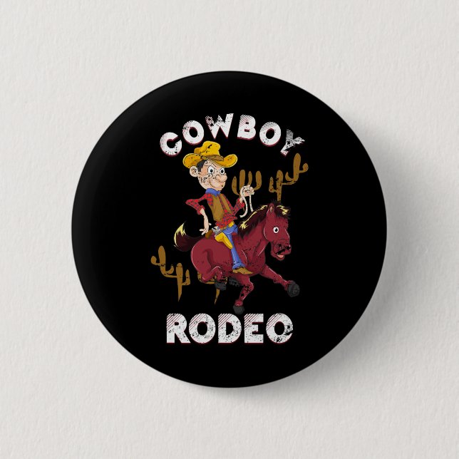 Funny Bull Reittier Rodeo Gift Line Tanz Kind Button (Vorderseite)