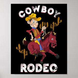 Funny Bull Reittier Rodeo Gift Line Tanz Kind Poster