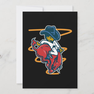 Funny Bull Rider Country Cowboy Reiten Rodeo Gesch Einladung