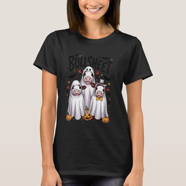 Funny Bull Sheet Highland Cows Lovers Ghost Cow Ha T-Shirt (Vorderseite)