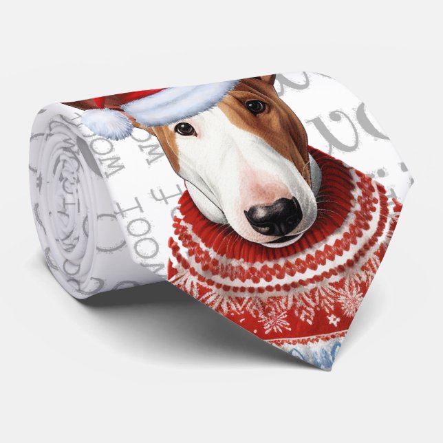 Funny Bull Terrier Christmas Dog Lover Krawatte (Gerollt)