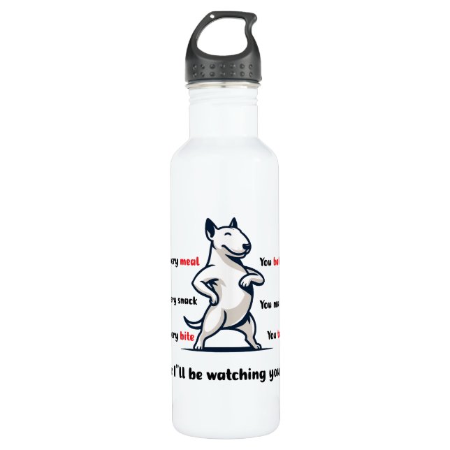 Funny Bull Terrier Dog Edelstahlflasche (Vorderseite)