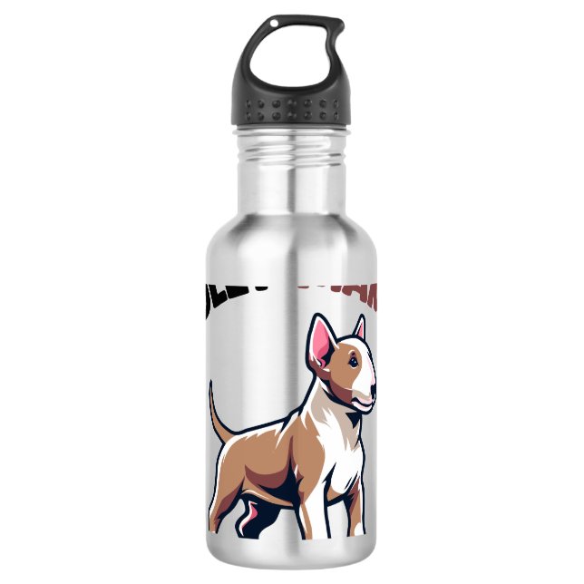 Funny Bull Terrier Dog Edelstahlflasche (Vorderseite)