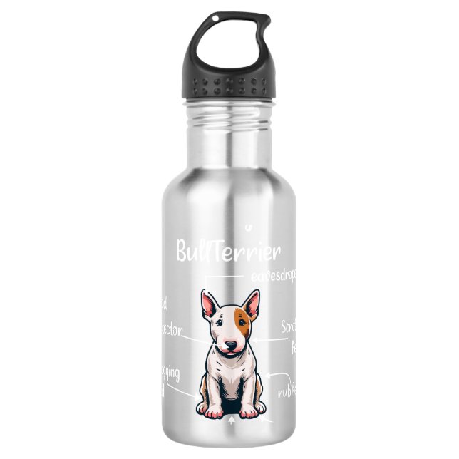 Funny Bull Terrier Dog Edelstahlflasche (Vorderseite)