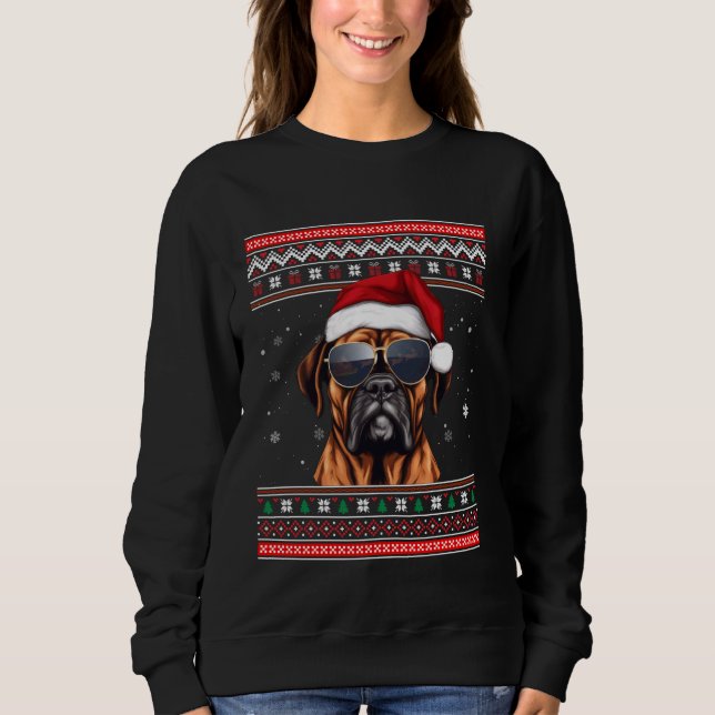 Funny Bulldog Christmas Rentier Dog Lover Xmas Ug Sweatshirt (Vorderseite)