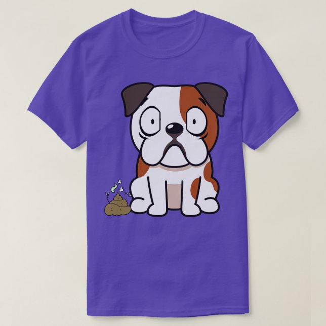 Funny Bulldog ducht Poo Poo Poo T-Shirt (Design vorne)