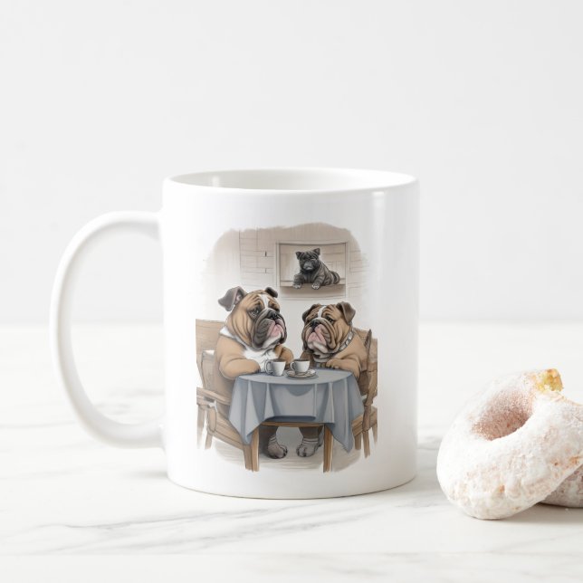 Funny Bulldog Kaffeetasse (Mit Donut)
