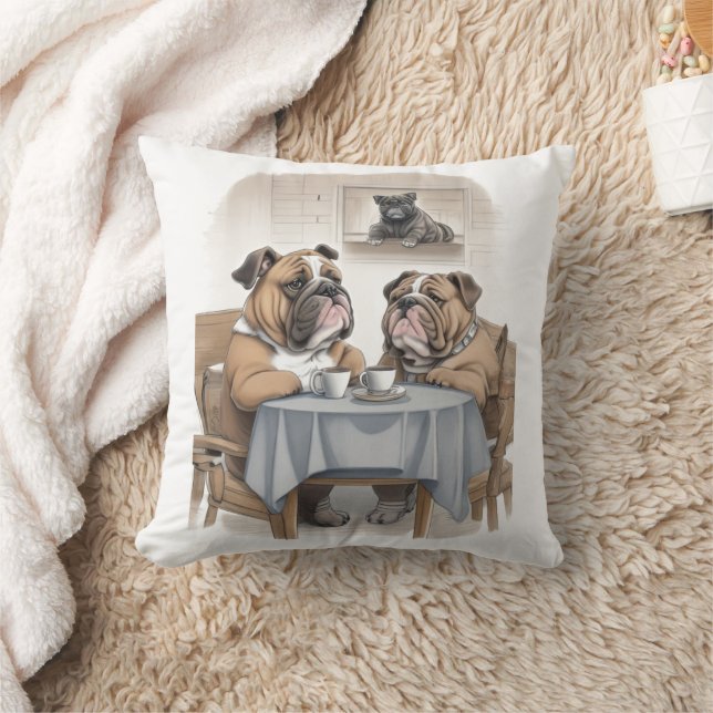 Funny Bulldog Kissen (Decke)