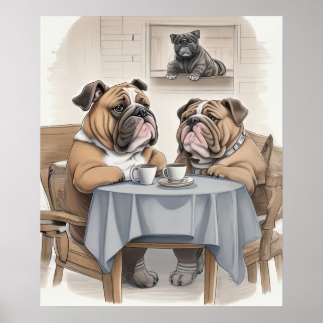 Funny Bulldog Poster (Vorne)