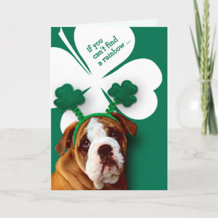 Funny Bulldog St. Patrick's Day Grußkarte Karte