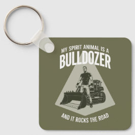 Funny Bulldozer Driver Quote Minimalist Vintage Schlüsselanhänger