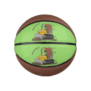 Funny Bulldozer Driving Cartoon Mini Basketball