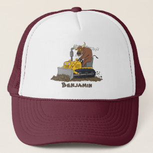 Funny Bulldozer Driving Cartoon Truckerkappe
