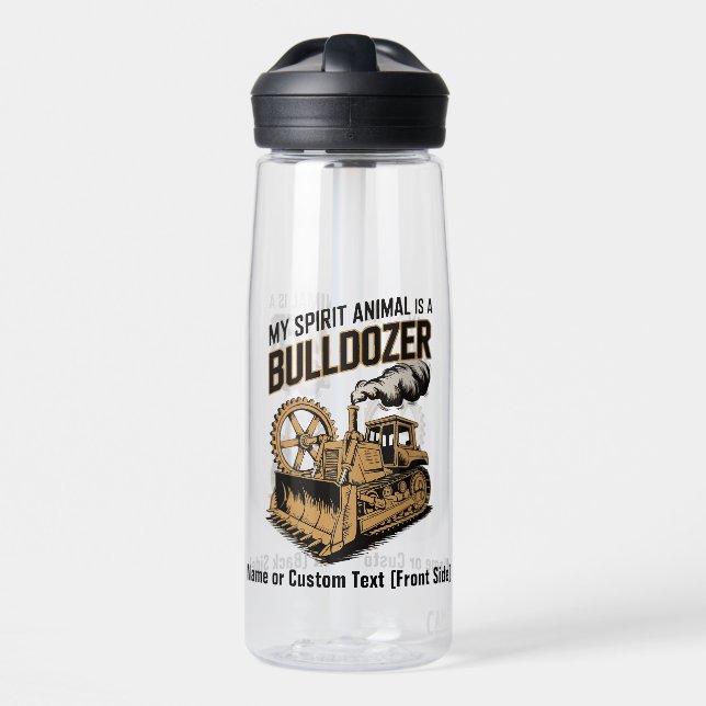 Funny Bulldozer Minimalist Retro Spirit Animal  Trinkflasche (Vorne)