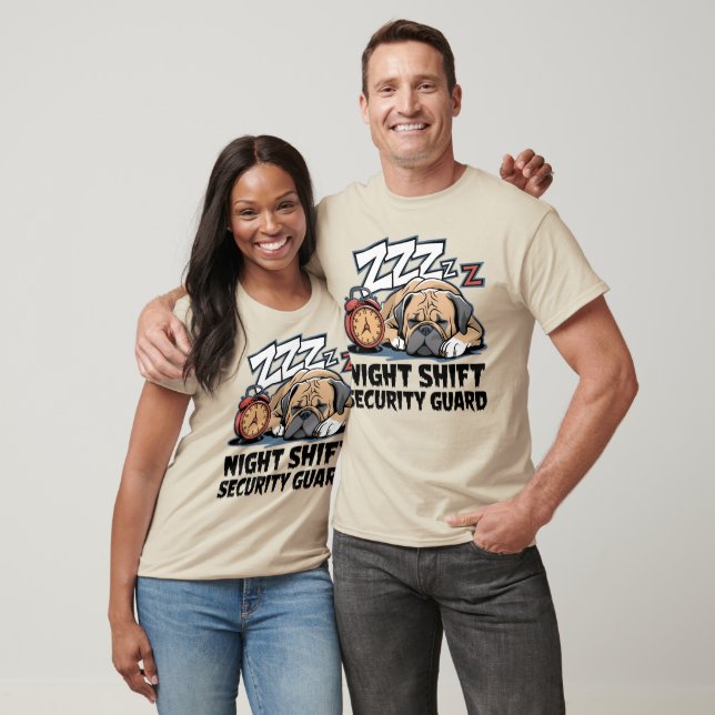 Funny Bullmastiff Night Shift Security Guard T-Shirt (Unisex)