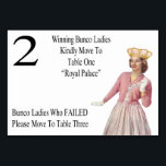 Funny Bunco Move to Table Cards Queen #2 Tischnummer<br><div class="desc">Vintage und Retro-Grafik-Stil Bunco Tischkarte mit einer königlichen Bunco Königin komplett mit Kronen, Perlen und Bunco Würfel. Bunco Tischkarten sind eine großartige Möglichkeit, Bunco-Spielern beim Übergang von Tisch zu Tisch zu helfen. Gewinner-Bunco Damen Bleibe gerne am Haupttisch und setzten sich auf einen anderen Thron. Bunco Ladys, die VERSAGT haben, gehen...</div>