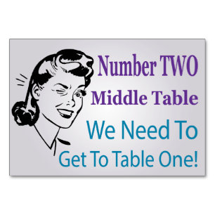 Funny Bunco Nummer Zwei Middle Table Card Tischnummer