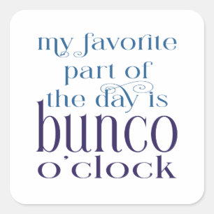 Funny Bunco Party Square Sticker