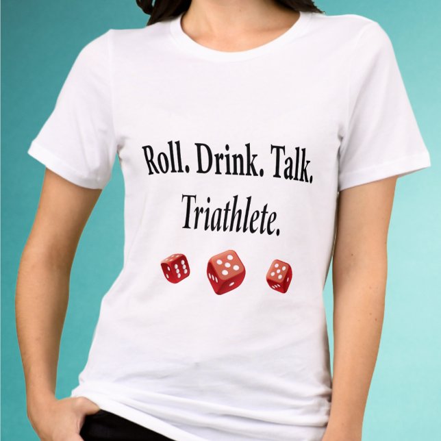 Funny Bunco Player Dice Tri-Blend Shirt (Funny Bunco shirt. Game on players! Red dice.)
