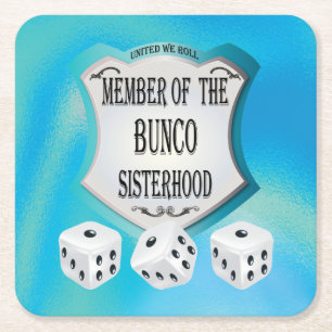 Funny Bunco Seven Rechteckiger Pappuntersetzer