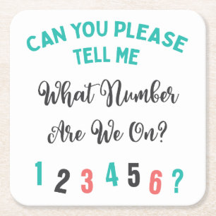 Funny Bunco Typografie Welche Zahl haben wir? Rechteckiger Pappuntersetzer