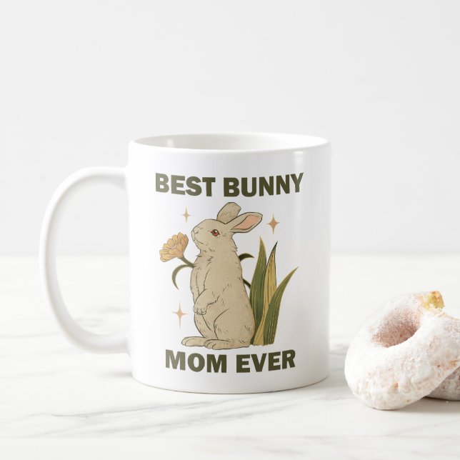Funny Bunny, Best Bunny Mama Ever, Bunny Lover Kaffeetasse (Mit Donut)
