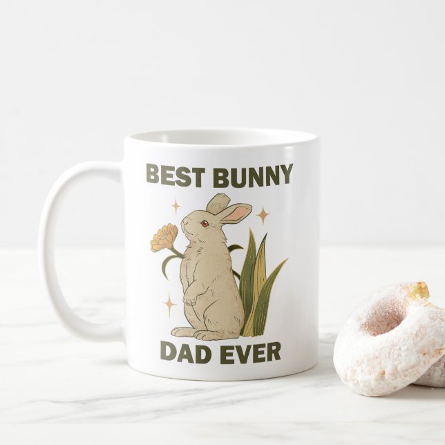Funny Bunny, Best Bunny Vater Ever, Bunny Lover Kaffeetasse (Mit Donut)