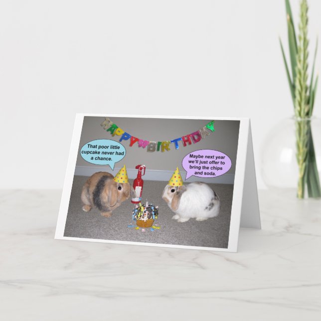 Funny Bunny Birthday Card Karte (Vorderseite)