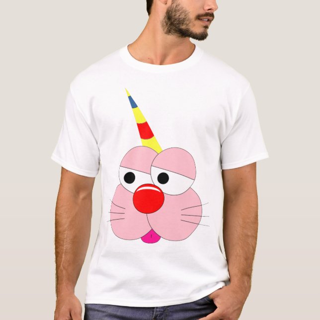 Funny Bunny Cartoon - Ich bin ein Einhorn. Cooler  T-Shirt (Vorderseite)