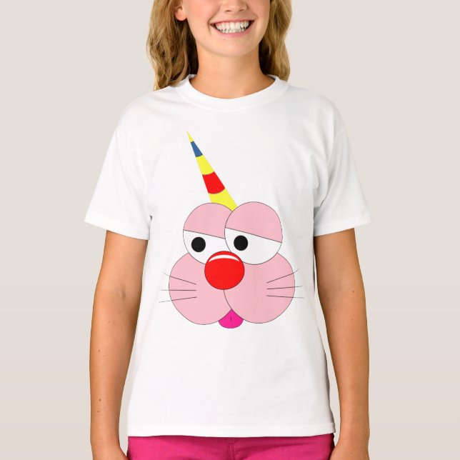 Funny Bunny Cartoon - Ich bin ein Einhorn. Cooler  T-Shirt (Vorderseite)
