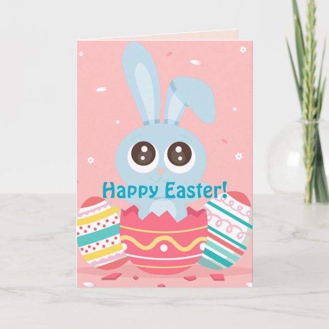 FUNNY BUNNY EASTER CARD DANKESKARTE (Vorderseite)