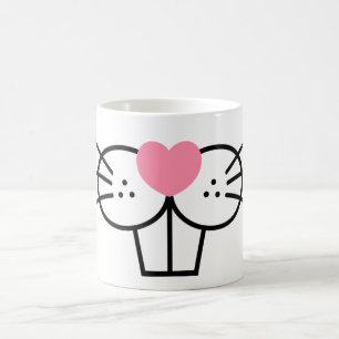 Funny Bunny Face Mouth Nose Süße Tier Graphic Kaffeetasse