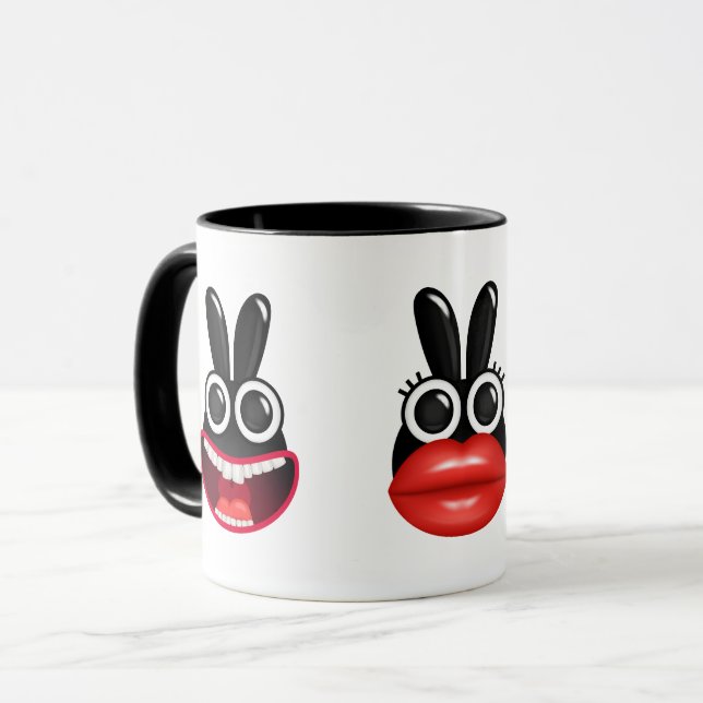 Funny Bunny Faces Tasse (Vorderseite Links)