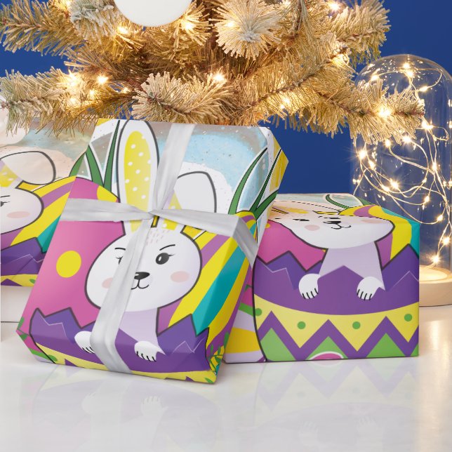 Funny Bunny Happy Easter Day Geschenkpapier (Feiertage)