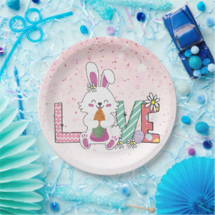 Funny Bunny Happy Easter Day Pappteller