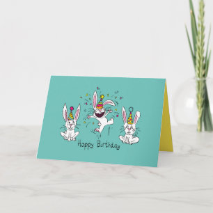Funny Bunny Happy Geburtstag Niedlich Kids Rabbit Karte