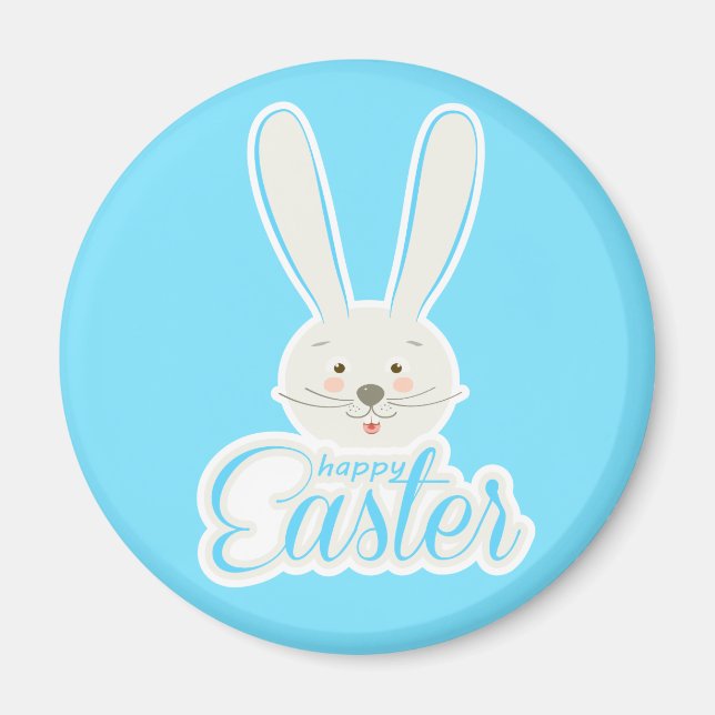 FUNNY BUNNY Happy Oaster Eggs Jagd Party Niedlich Magnet (Vorne)