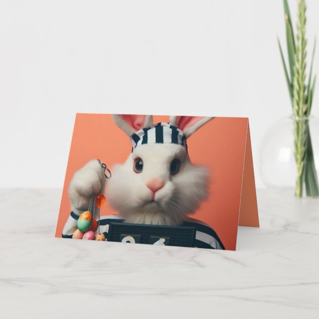 Funny Bunny Happy Oaster Karte (Vorderseite)