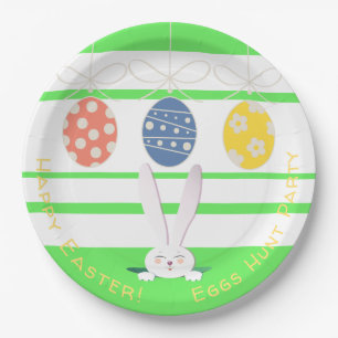 FUNNY BUNNY Hapy Ostereier Jagd Party Pappteller