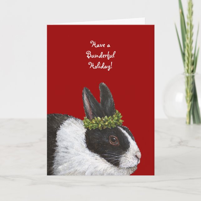 Funny Bunny Holiday Card Feiertagskarte (Vorderseite)