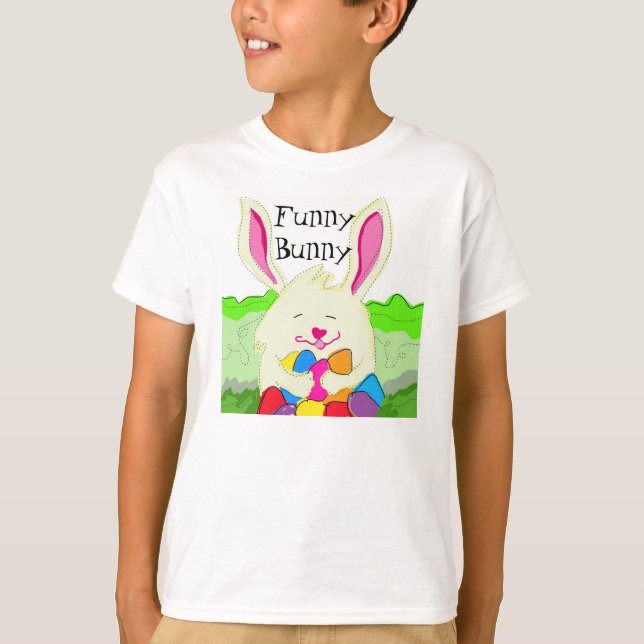 Funny Bunny Kids Osterfest T - Shirt (Vorderseite)