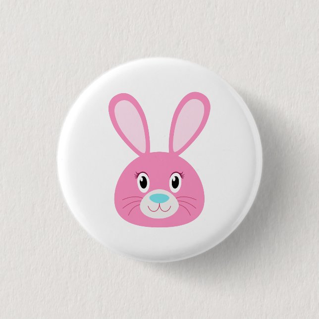 Funny Bunny Pink Button (Vorderseite)