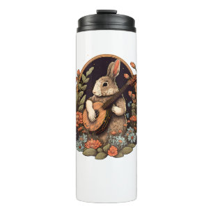 Funny Bunny Playing Banjo Gitarre Musik Rabbit Hap Thermosbecher