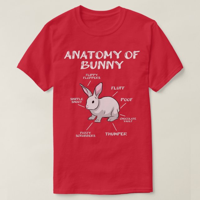 Funny Bunny Rabbit Anatomie Niedlicher Rabbit Spaß T-Shirt (Design vorne)