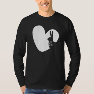 Funny Bunny Rabbit White Heart Vintag Happy Easte T-Shirt