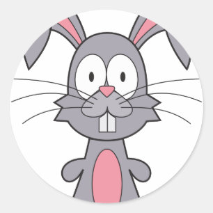 Funny Bunny Runder Aufkleber