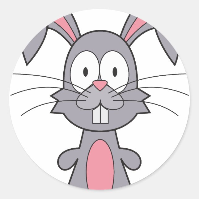 Funny Bunny Runder Aufkleber (Vorderseite)