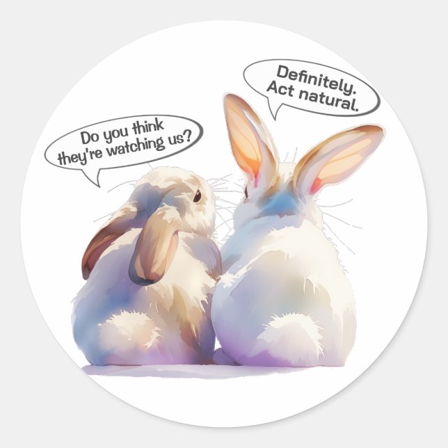 Funny Bunny sticker –Is someone watching me? (Vorderseite)
