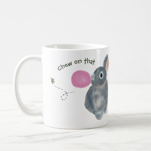 Funny Bunny Tasse - Illustration über Wasserfarben (Links)